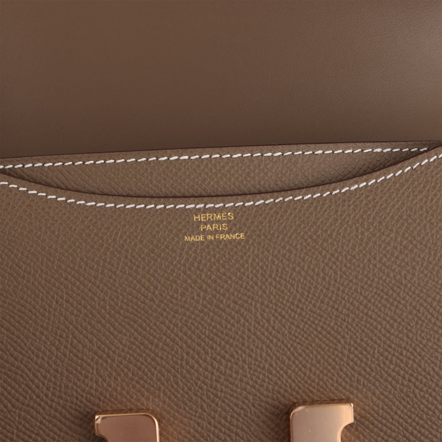 Pre-owned Hermes Constance 18 Etoupe Epsom Rose Gold Hardware