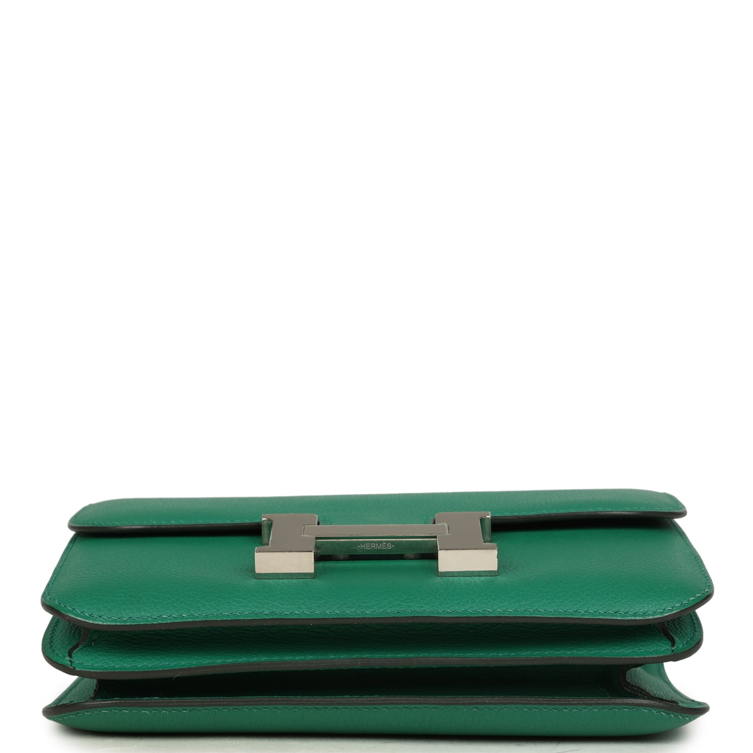 Pre-owned Hermes Constance 18 Vert Vertigo Evercolor Palladium Hardware