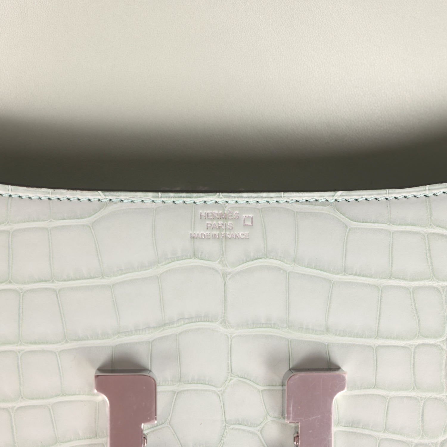 Hermes Constance Elan Vert D'Eau Matte Alligator Palladium Hardware