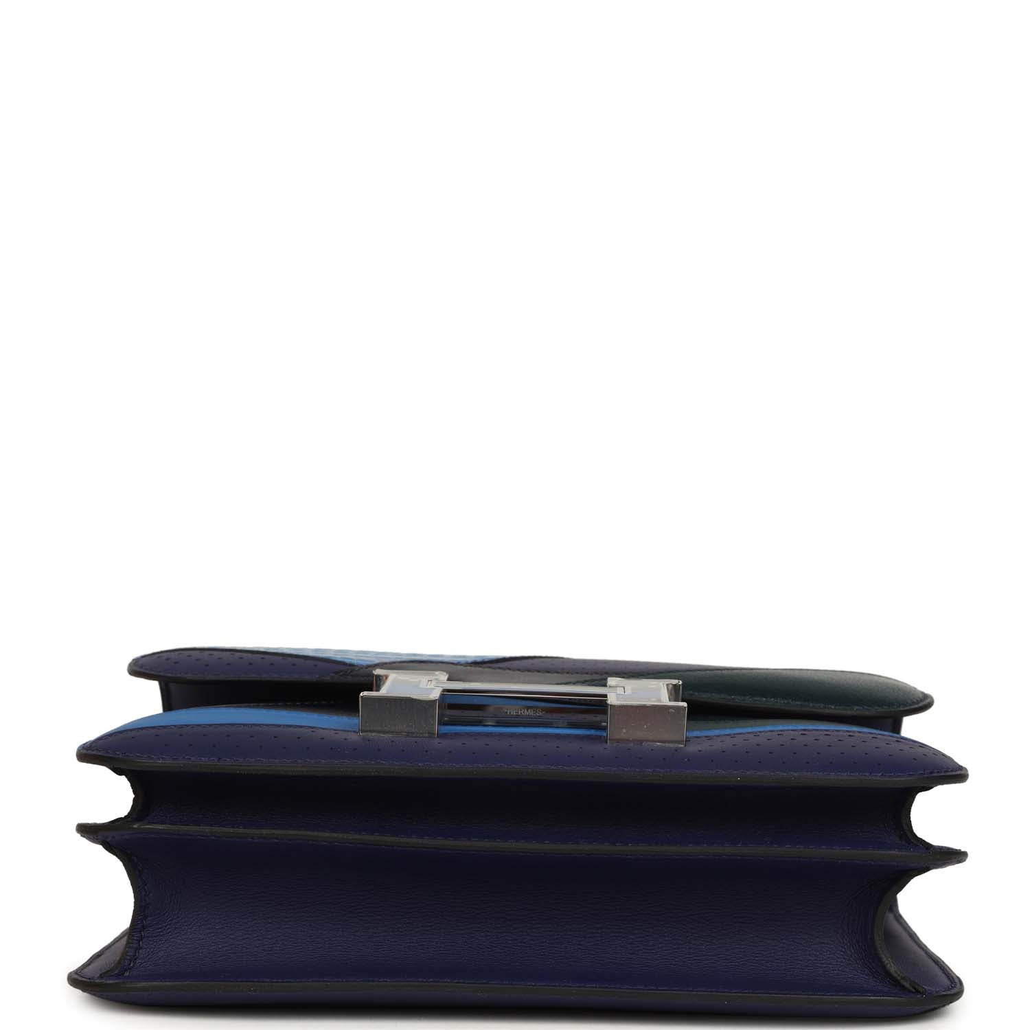 Hermes "Au Bout Du Monde" Constance 24 Bleu Zellige, Bleu Encre, Bleu Nuit, Vert Anglais, Shiny Alligator, Chevre, Swift, Sombrero, Box, Lacquered Palladium Hardware