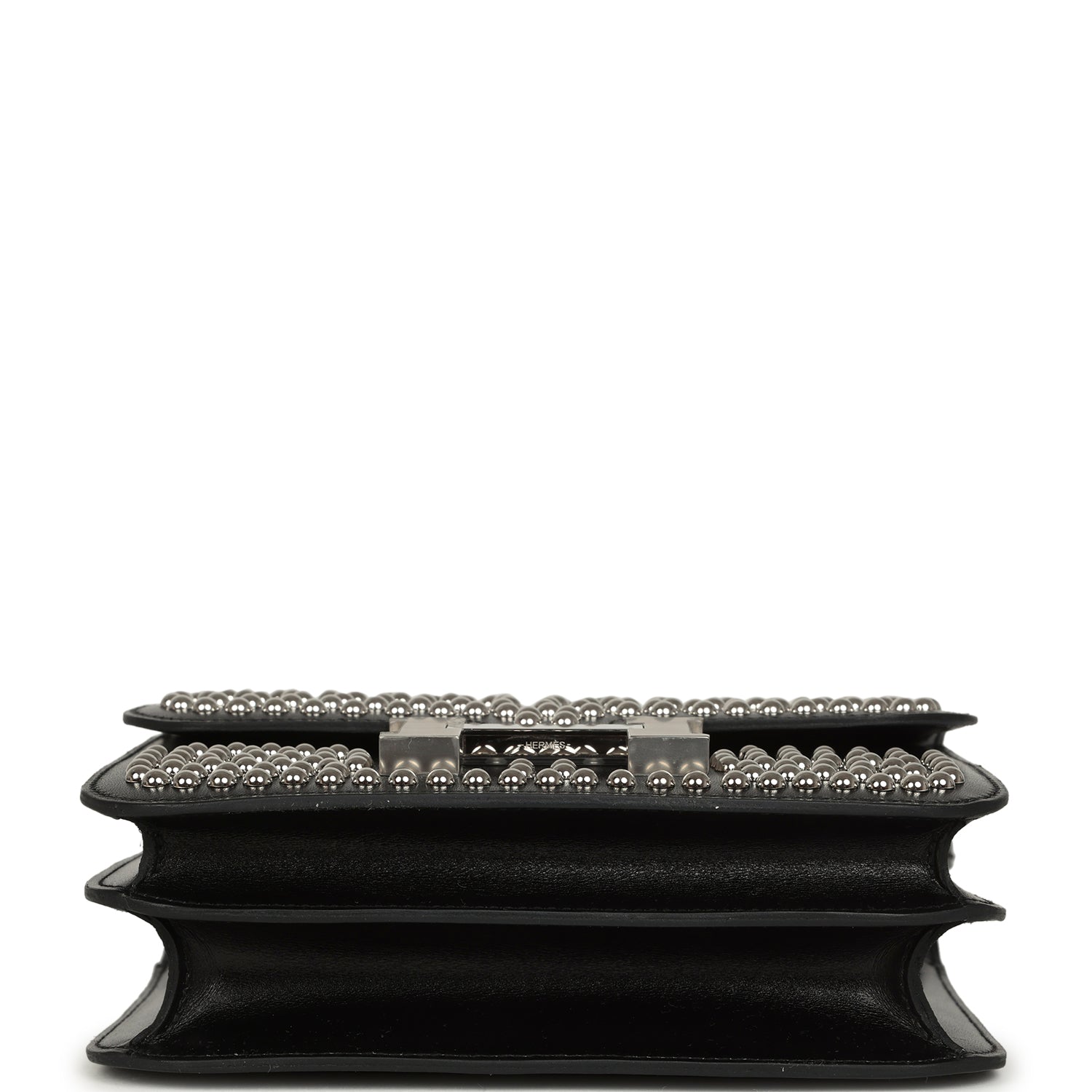 Pre-owned Hermes Constance 18 Clouté Black Box Palladium Hardware