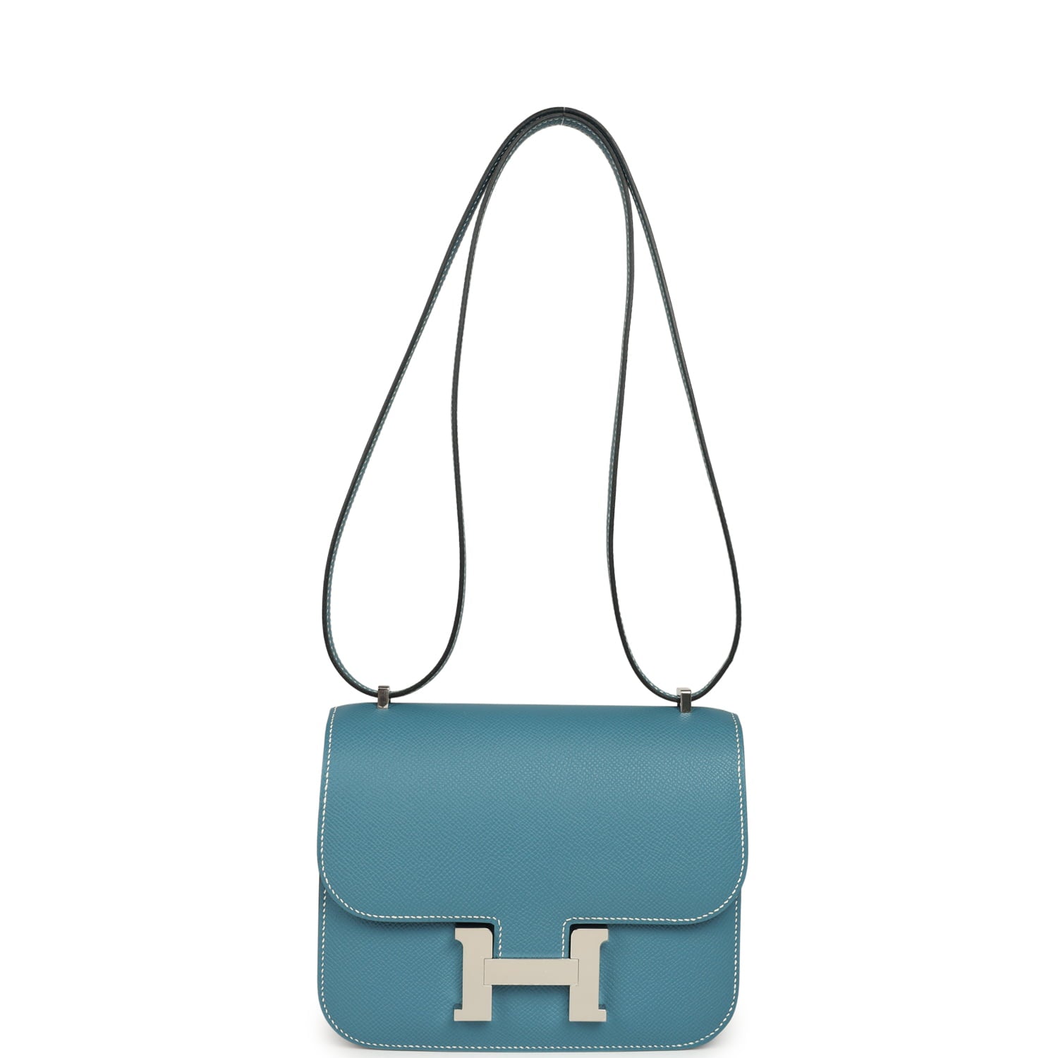 Hermes Constance 18 Blue Jean Epsom Palladium Hardware