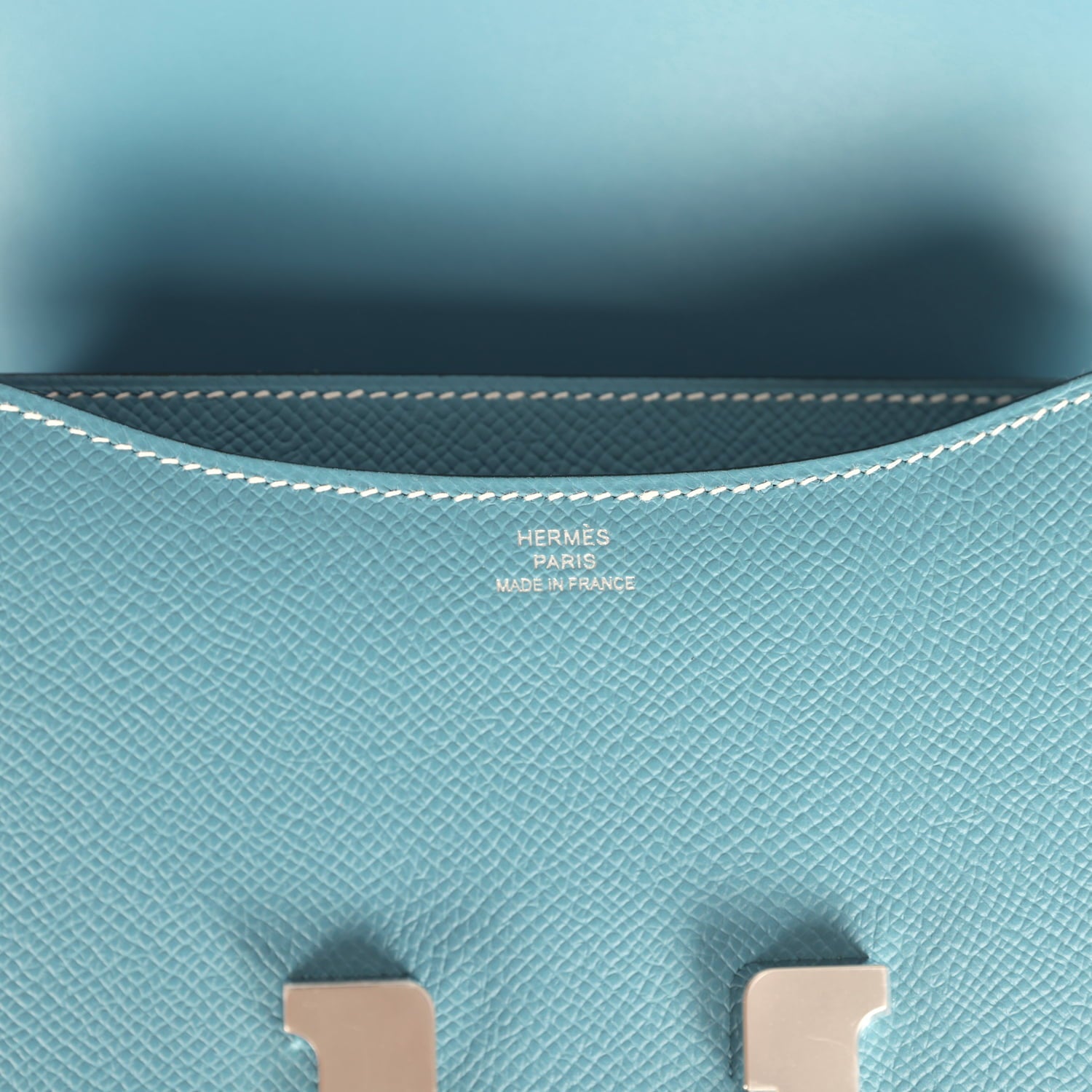Hermes Constance 18 Blue Jean Epsom Palladium Hardware