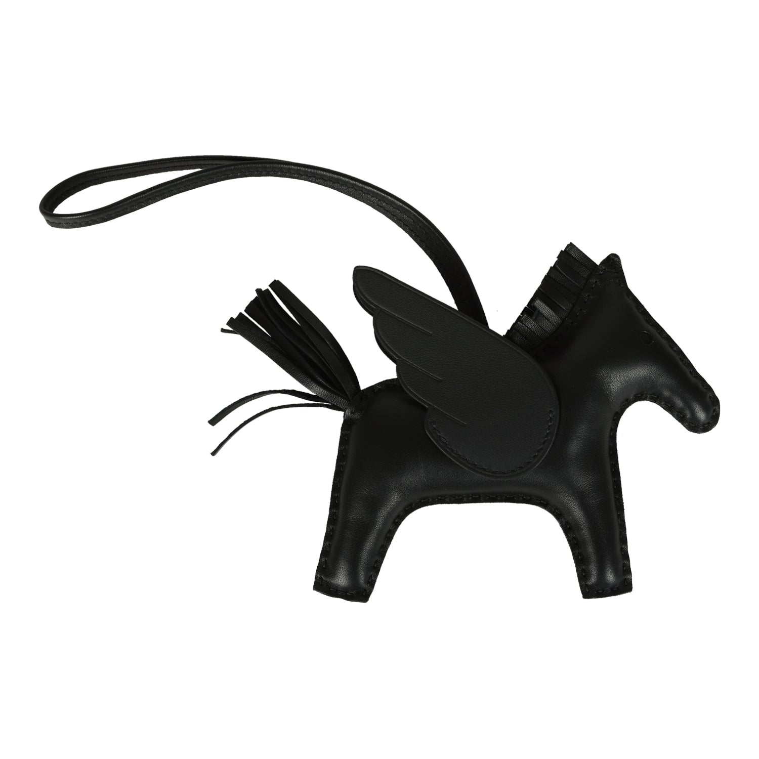 Hermes Pegase Rodeo Bag Charm MM So Black Milo Lambskin