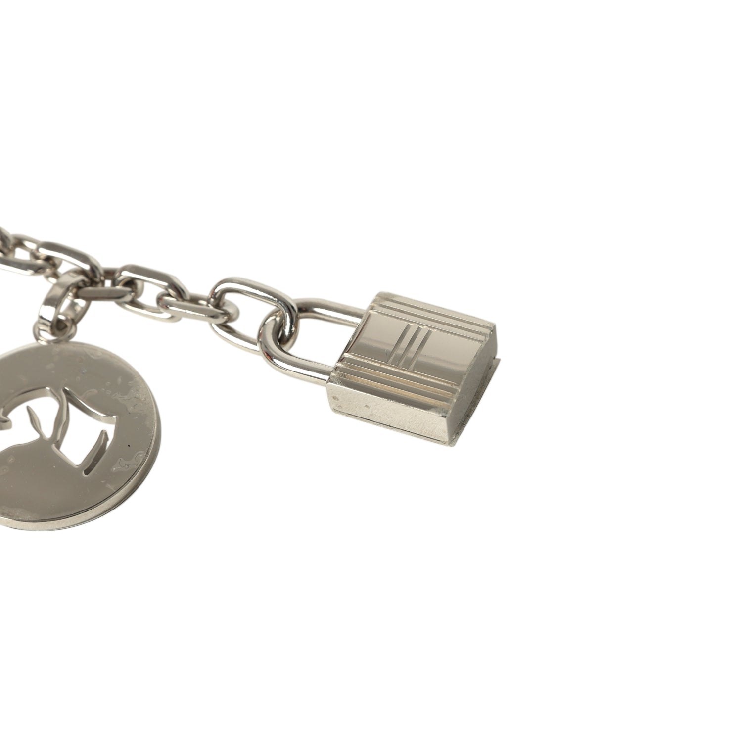 Pre-owned Hermes Breloque Olga Bag Charm Palladium Hardware