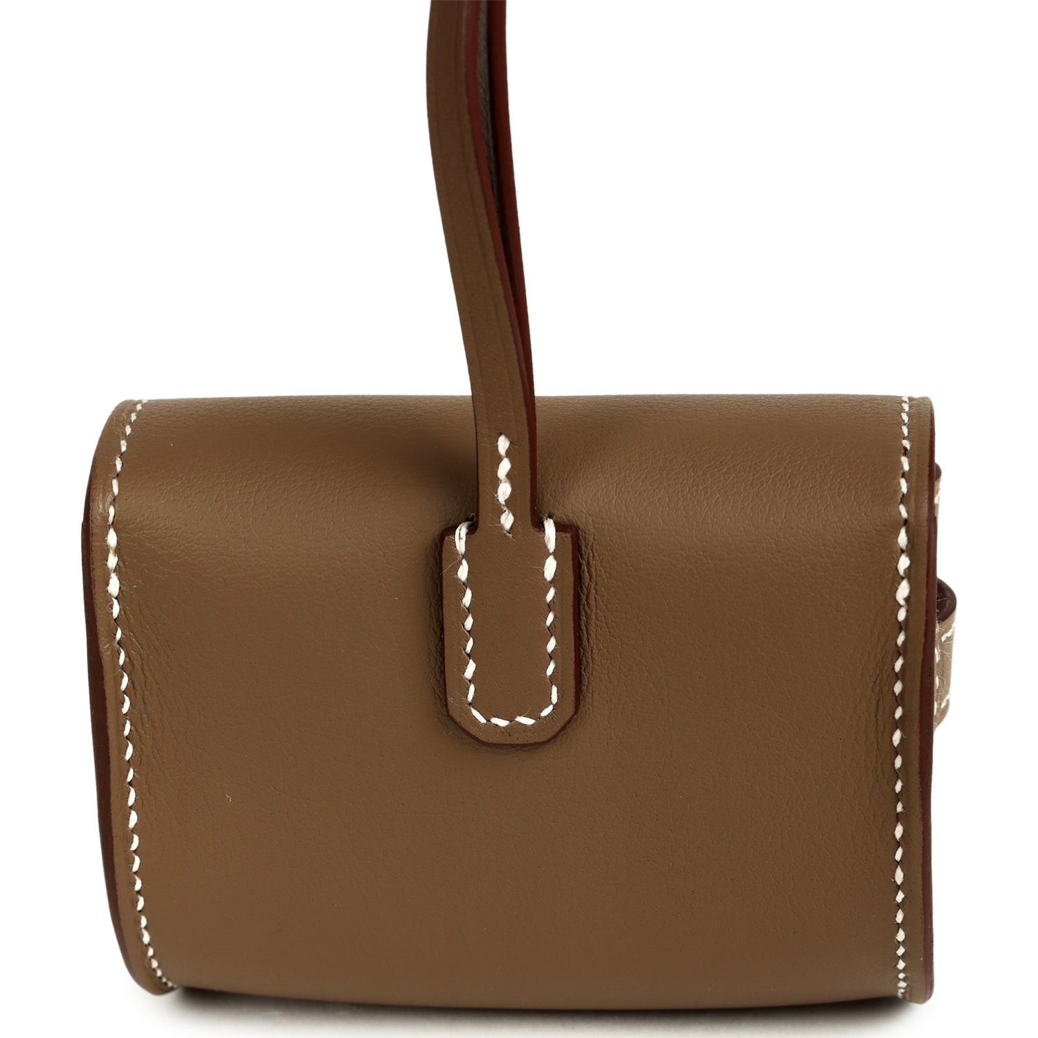 Hermes Kelly Festival Bag Charm Etoupe Swift Palladium Hardware