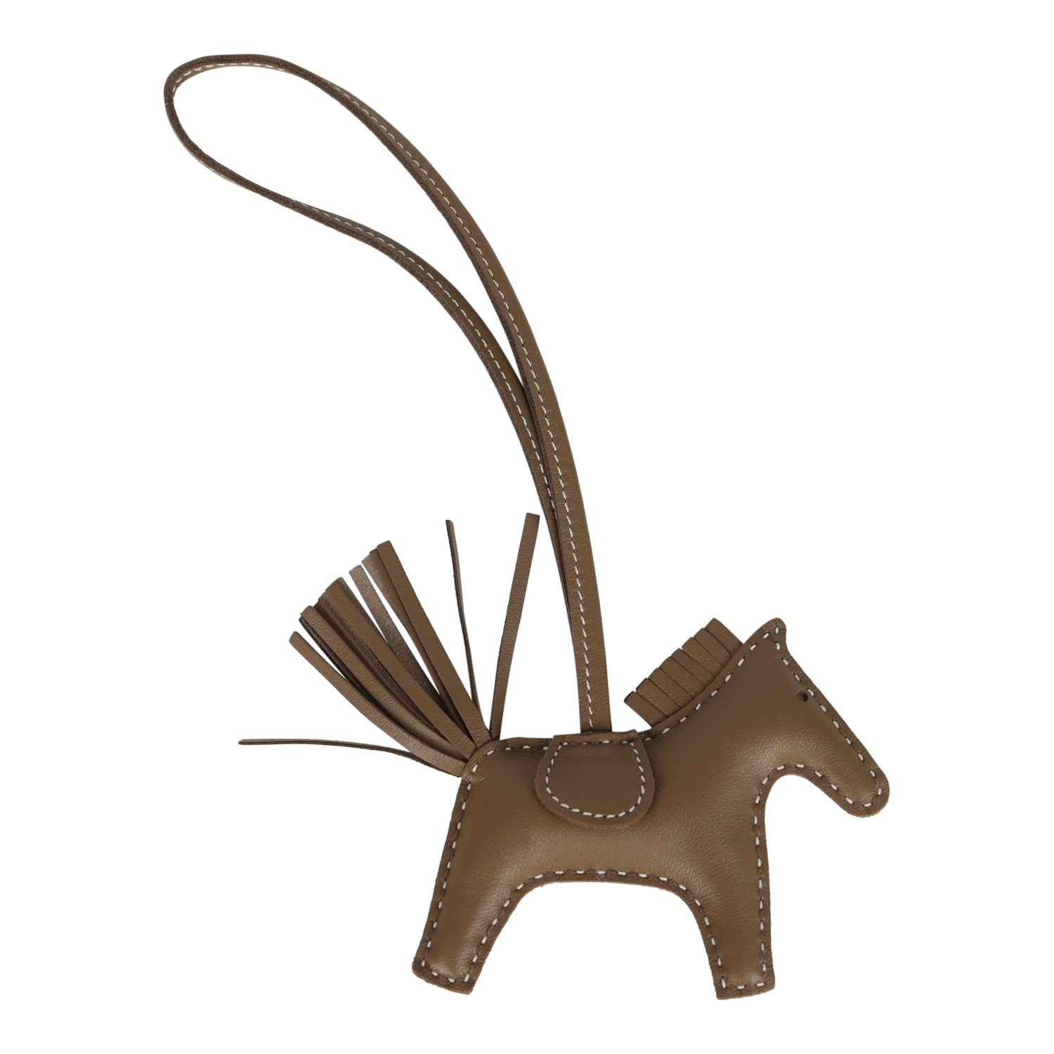 Hermes Rodeo Bag Charm PM Etoupe Milo Lambskin