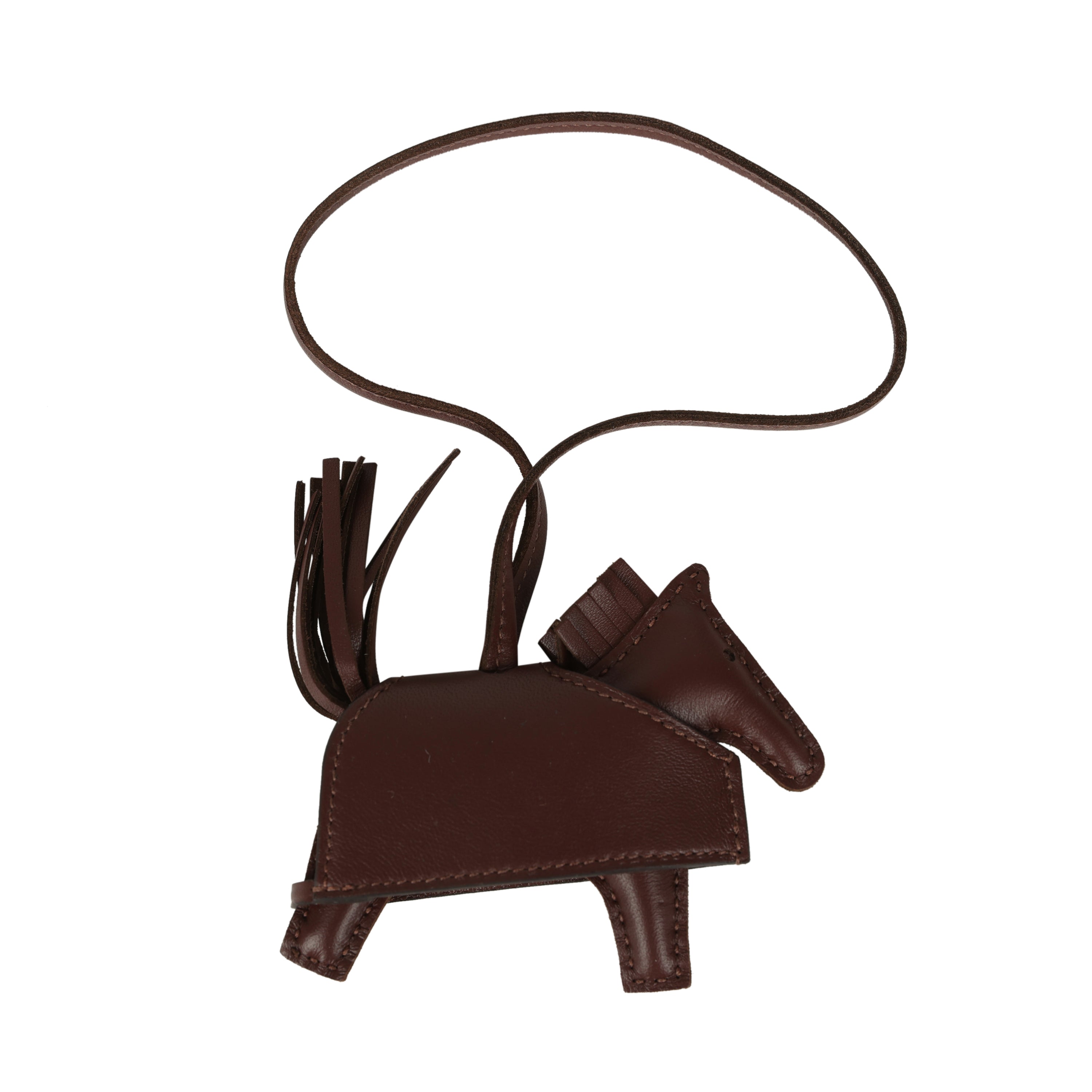 Hermes Rodeo Rock Bag Charm PM Terre Milo Lambskin Gold Hardware