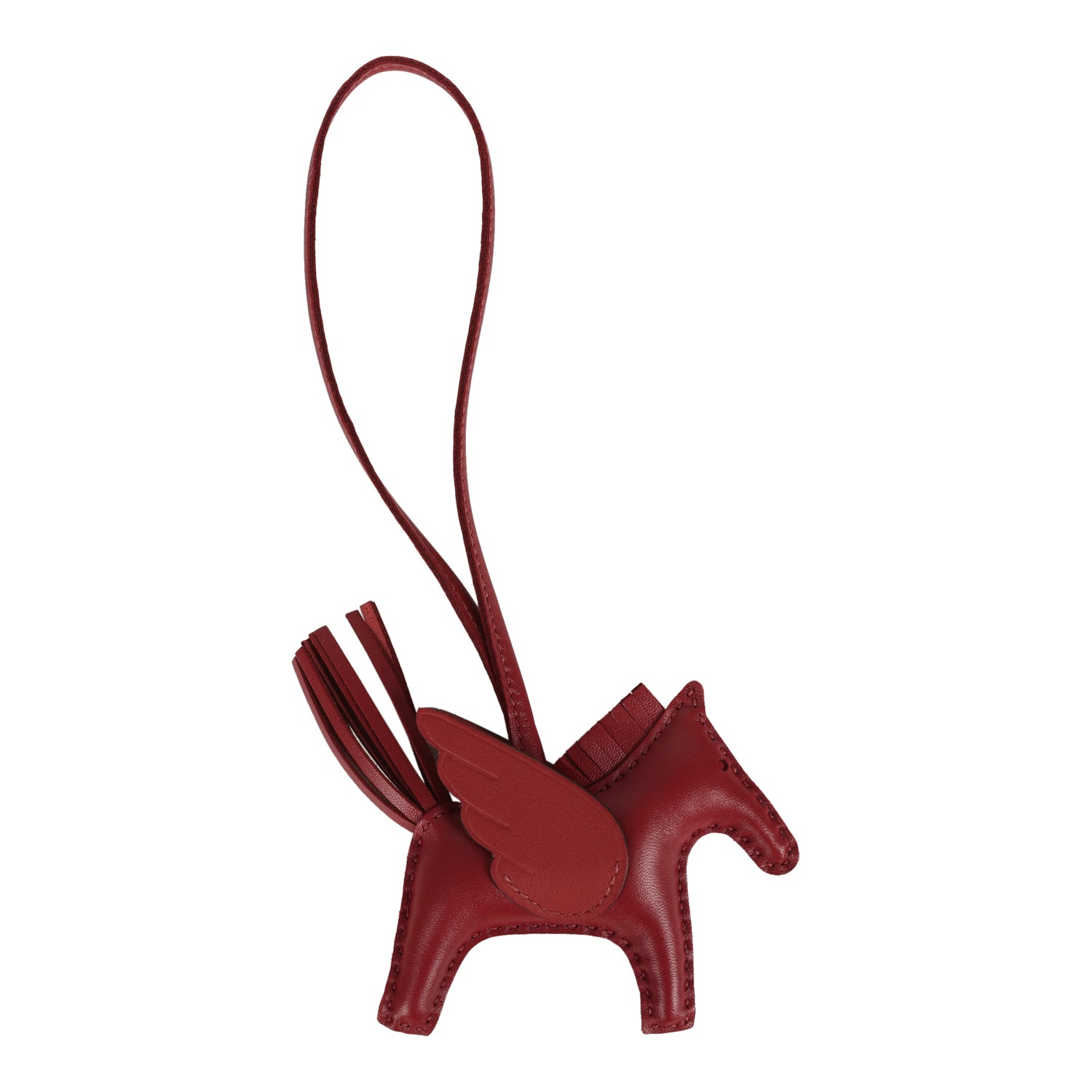 Hermes Pegase Rodeo Bag Charm PM Rouge H Milo Lambskin