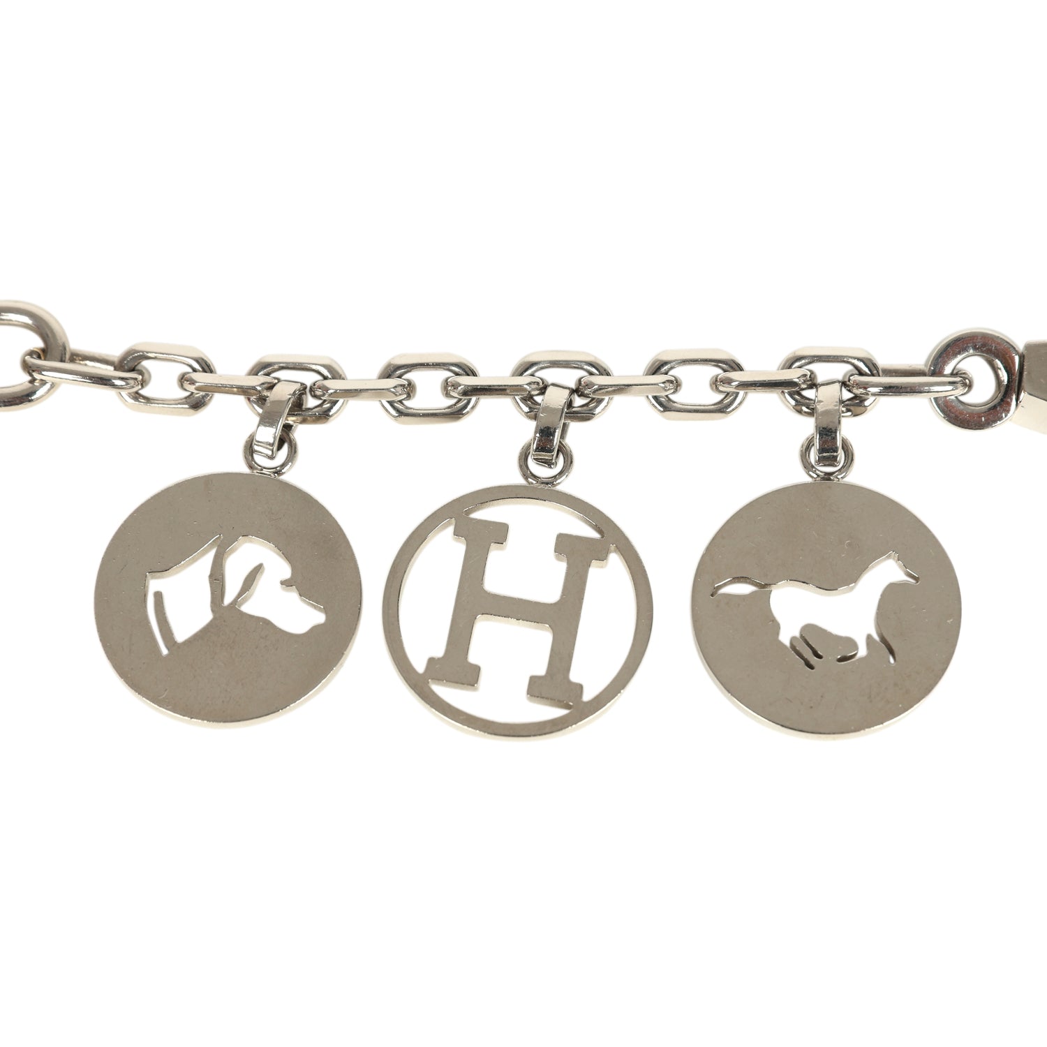 Pre-owned Hermes Breloque Olga Bag Charm Palladium Hardware