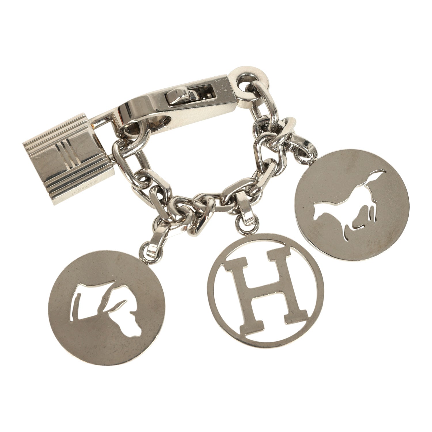 Pre-owned Hermes Breloque Olga Bag Charm Palladium Hardware