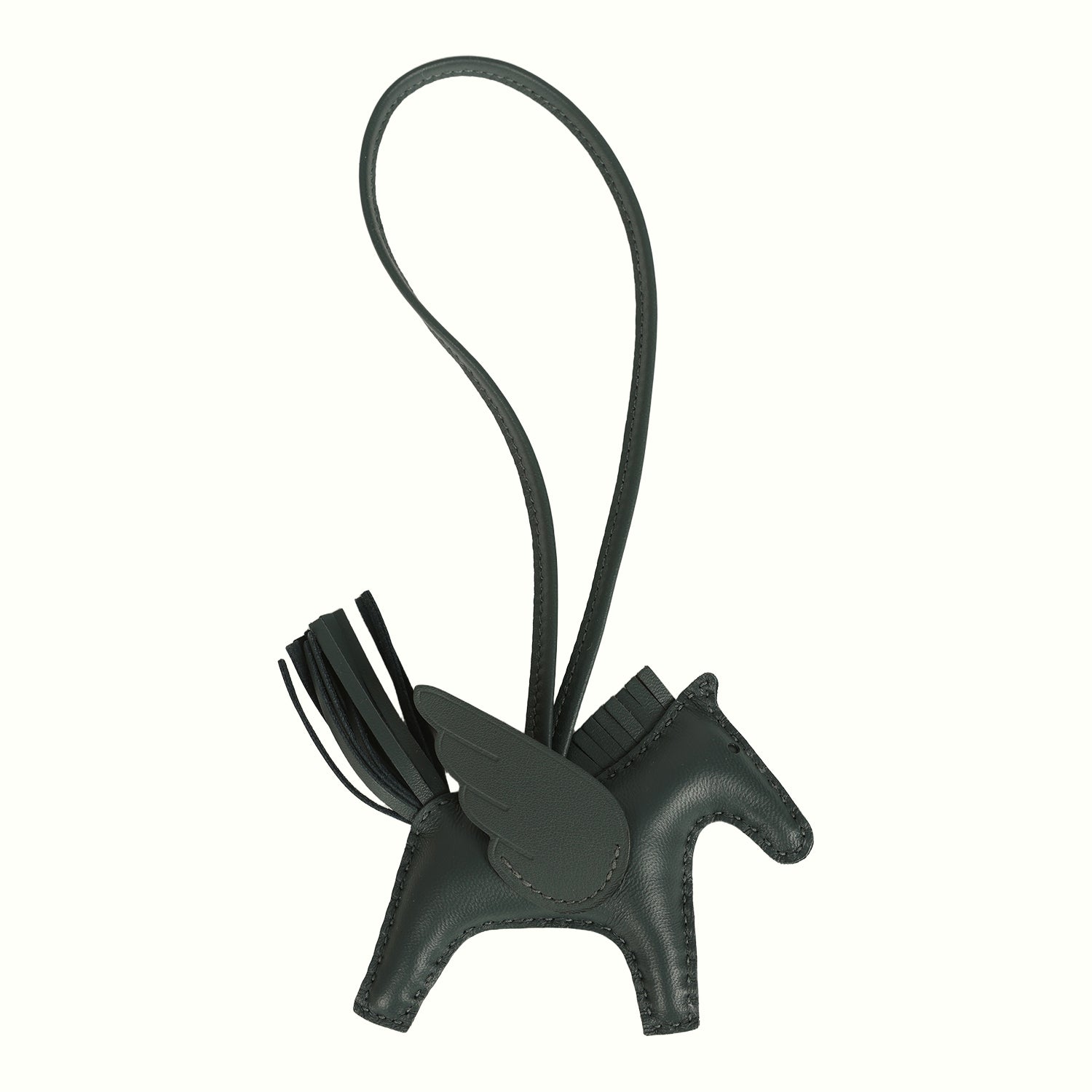 Hermes Rodeo Bag Charm PM Vert Mangrove Milo Lambskin