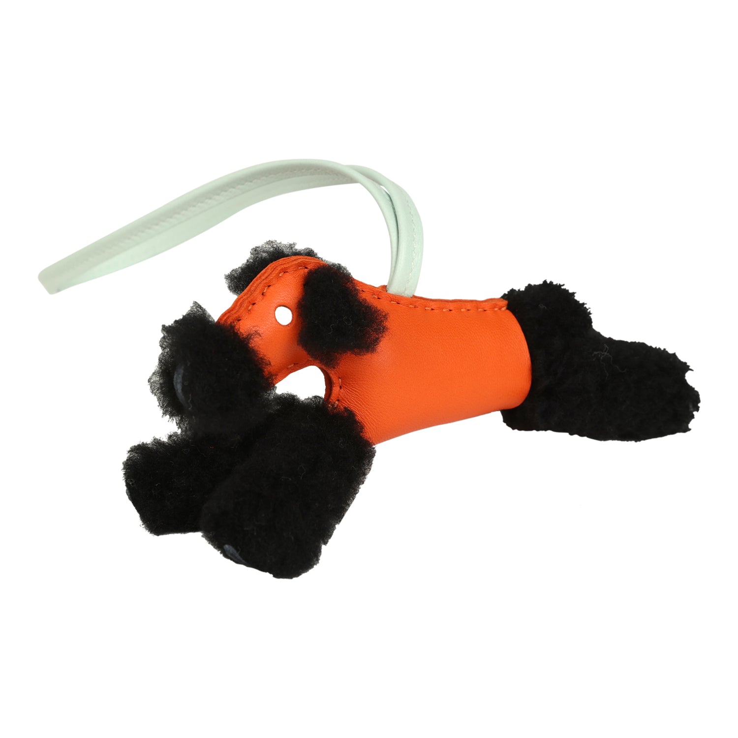 Hermes Budy Bag Charm Black, Feu and Vert Peppermint Milo Lambskin and Merino Wool