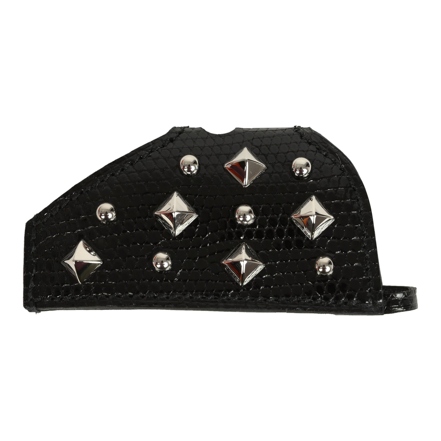 Hermes Rodeo Rock Bag Charm PM Black Shiny Varaus Niloticus Lizard and Milo Lambskin Palladium Hardware