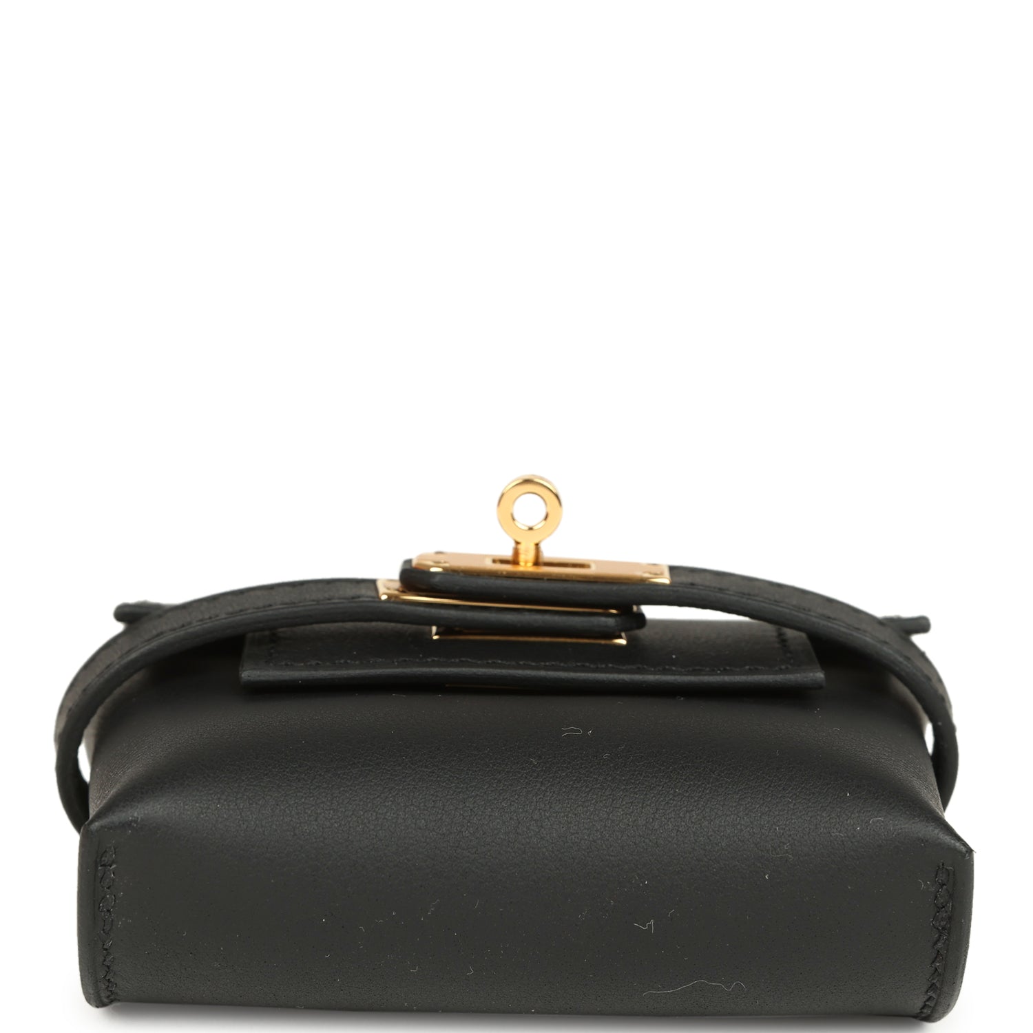 Hermes Kelly Festival Bag Charm Black Swift Gold Hardware