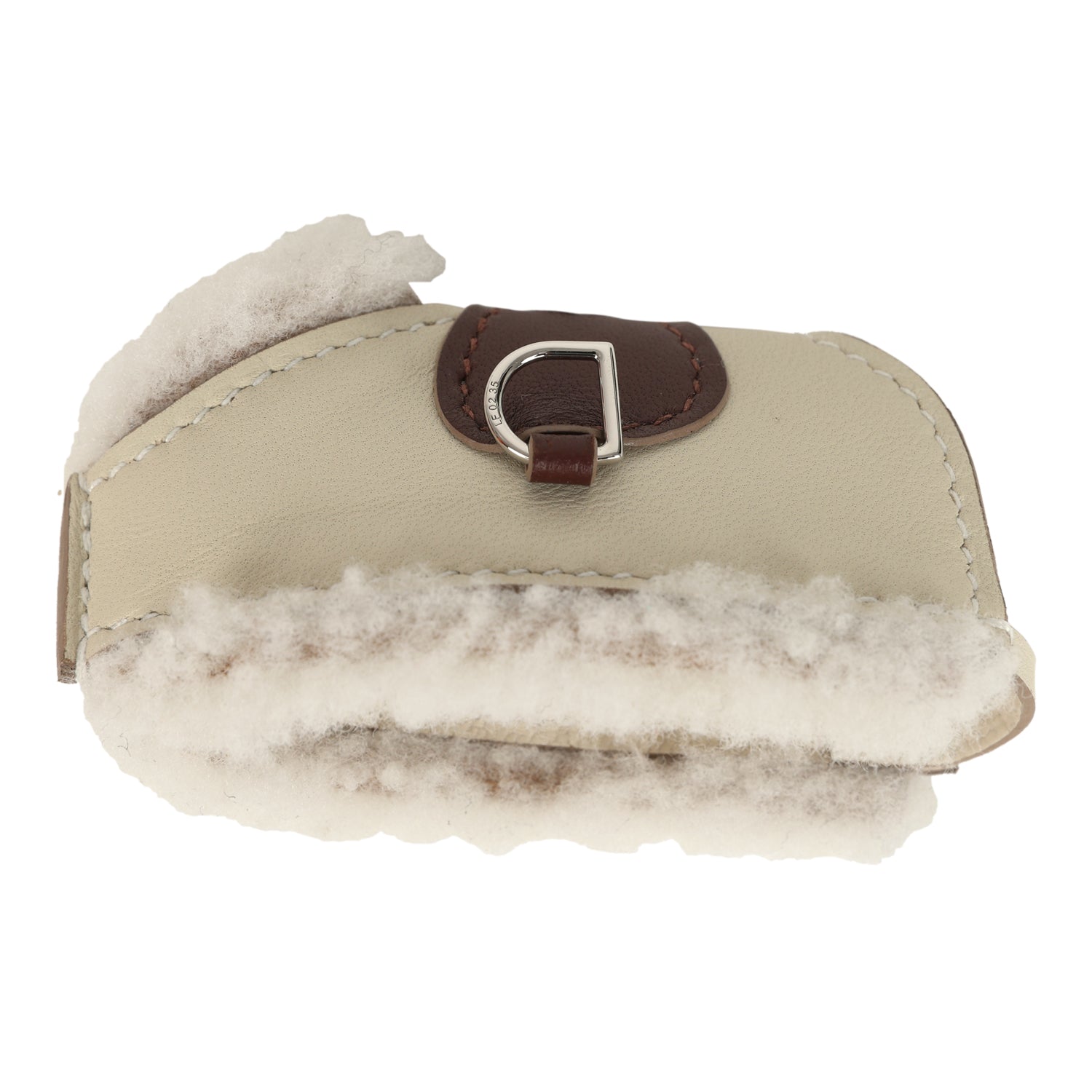 Hermes Rodeo Robeo Plush Charm PM Beige Marfa, Terre, Craie, Ecru Milo Lambskin and Merino Wool Palladium Hardware