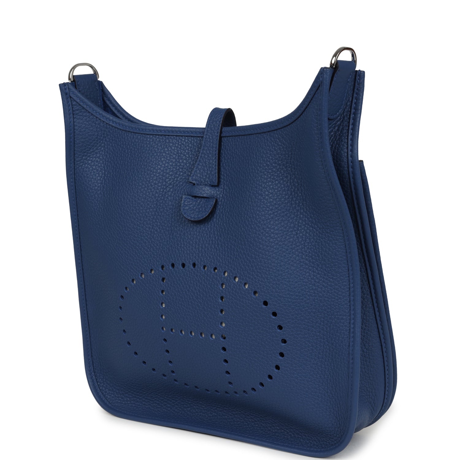 Hermes Evelyne III PM Bleu Tie Clemence Palladium Hardware