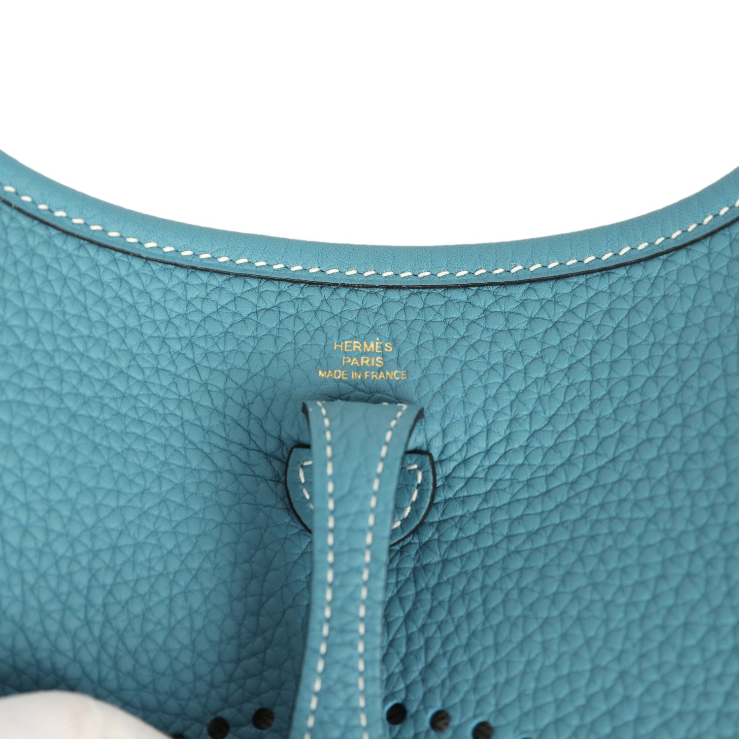 Hermes Evelyne TPM Blue Jean Clemence Gold Hardware