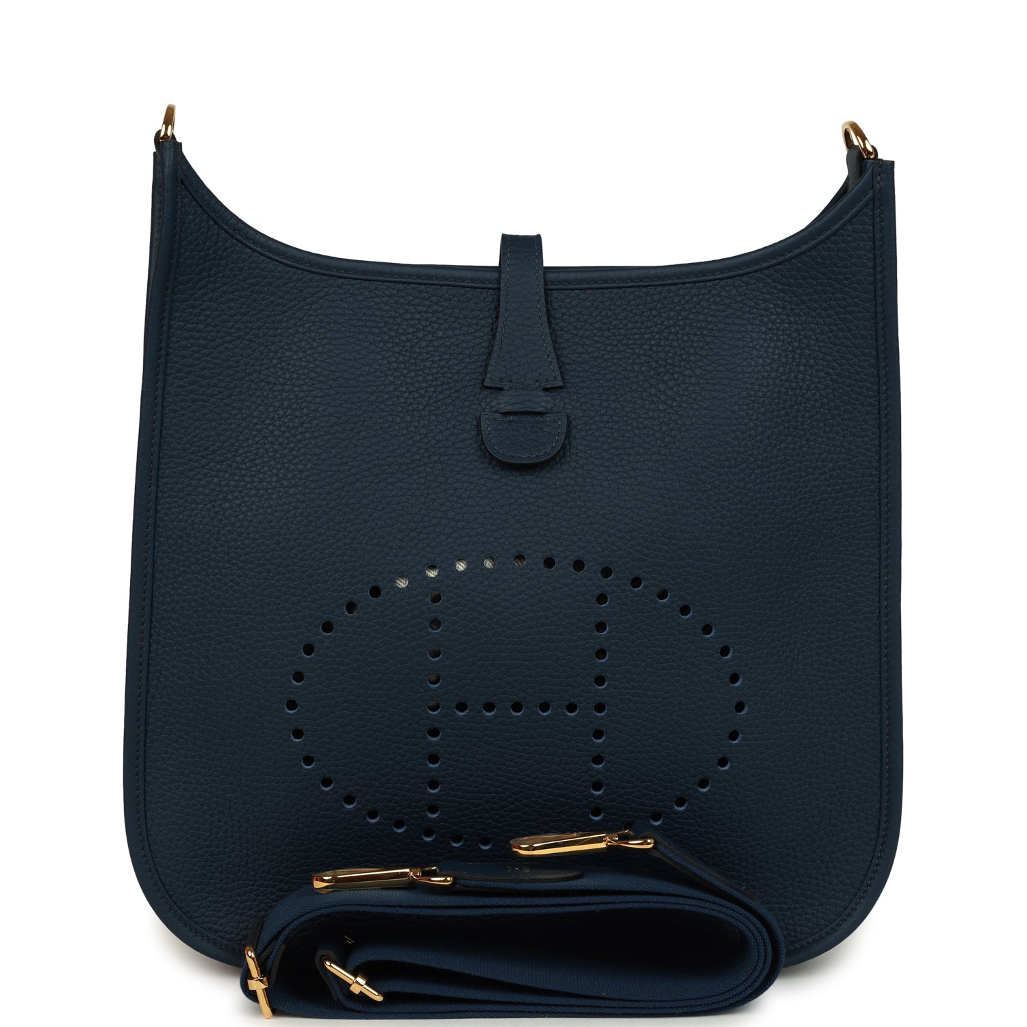 Hermes Evelyne III PM Bleu De Prusse Clemence Gold Hardware