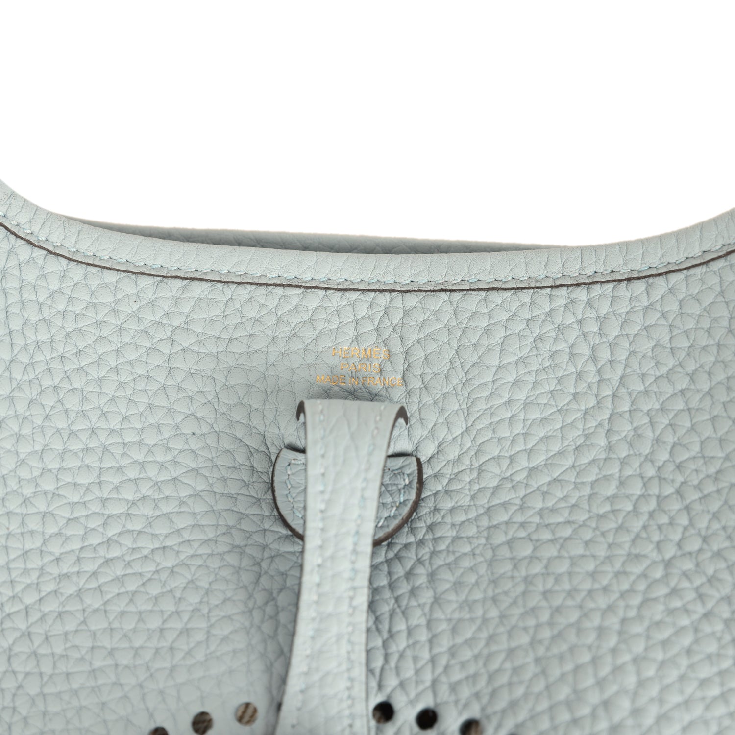 Hermes Evelyne TPM Bleu Lin Clemence Gold Hardware