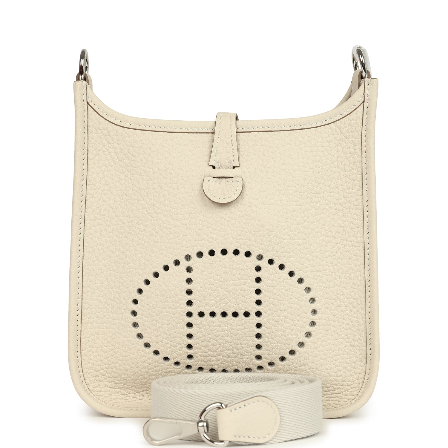 Hermes Evelyne TPM Craie Clemence Palladium Hardware