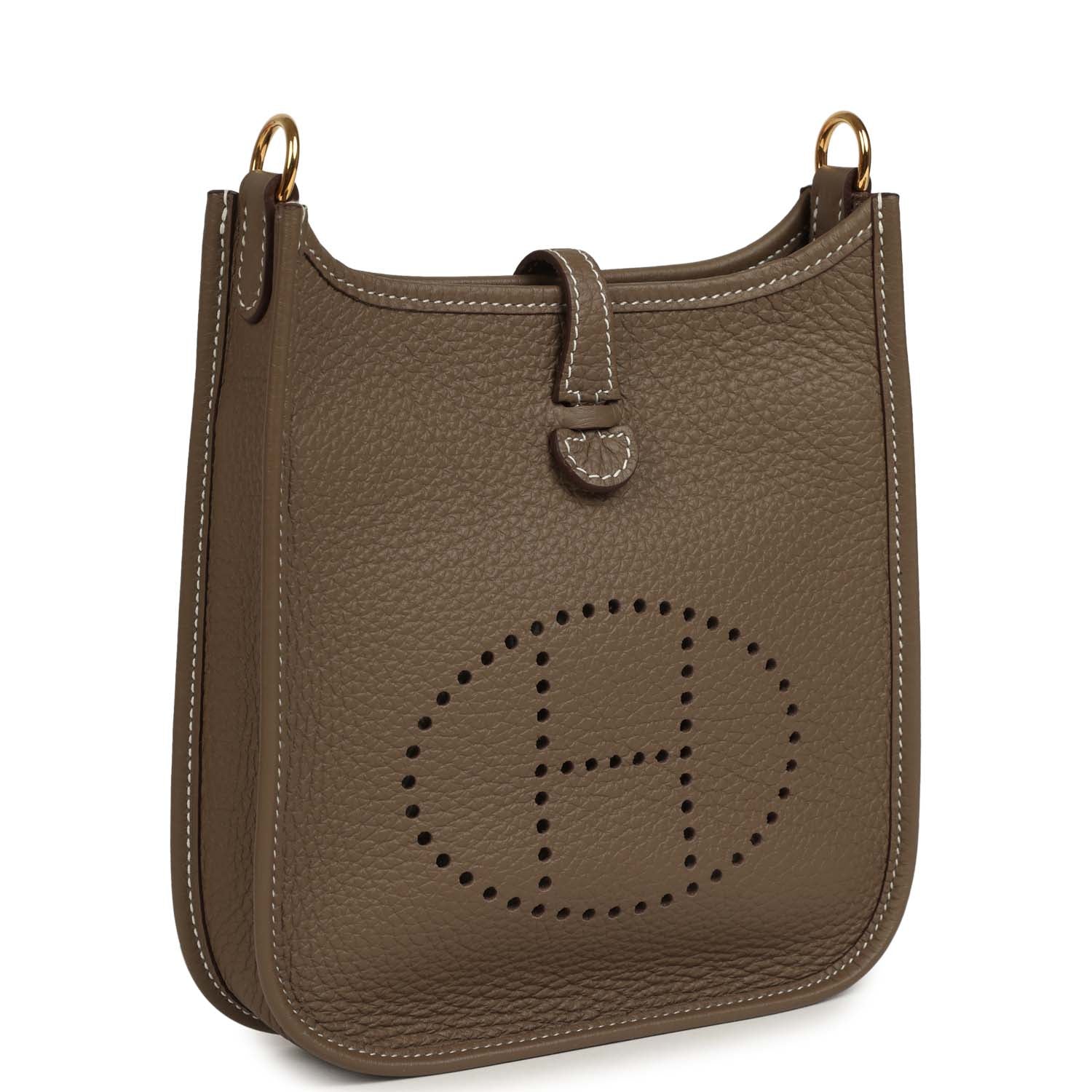 Pre-owned Hermes Evelyne TPM Etoupe Clemence Gold Hardware