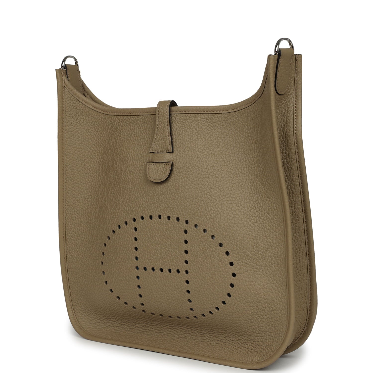 Pre-owned Hermes Evelyne III PM Beige Marfa Clemence Palladium Hardware