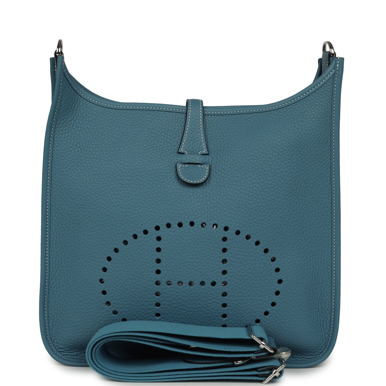 Hermes Evelyne III PM Blue Jean Clemence Palladium Hardware