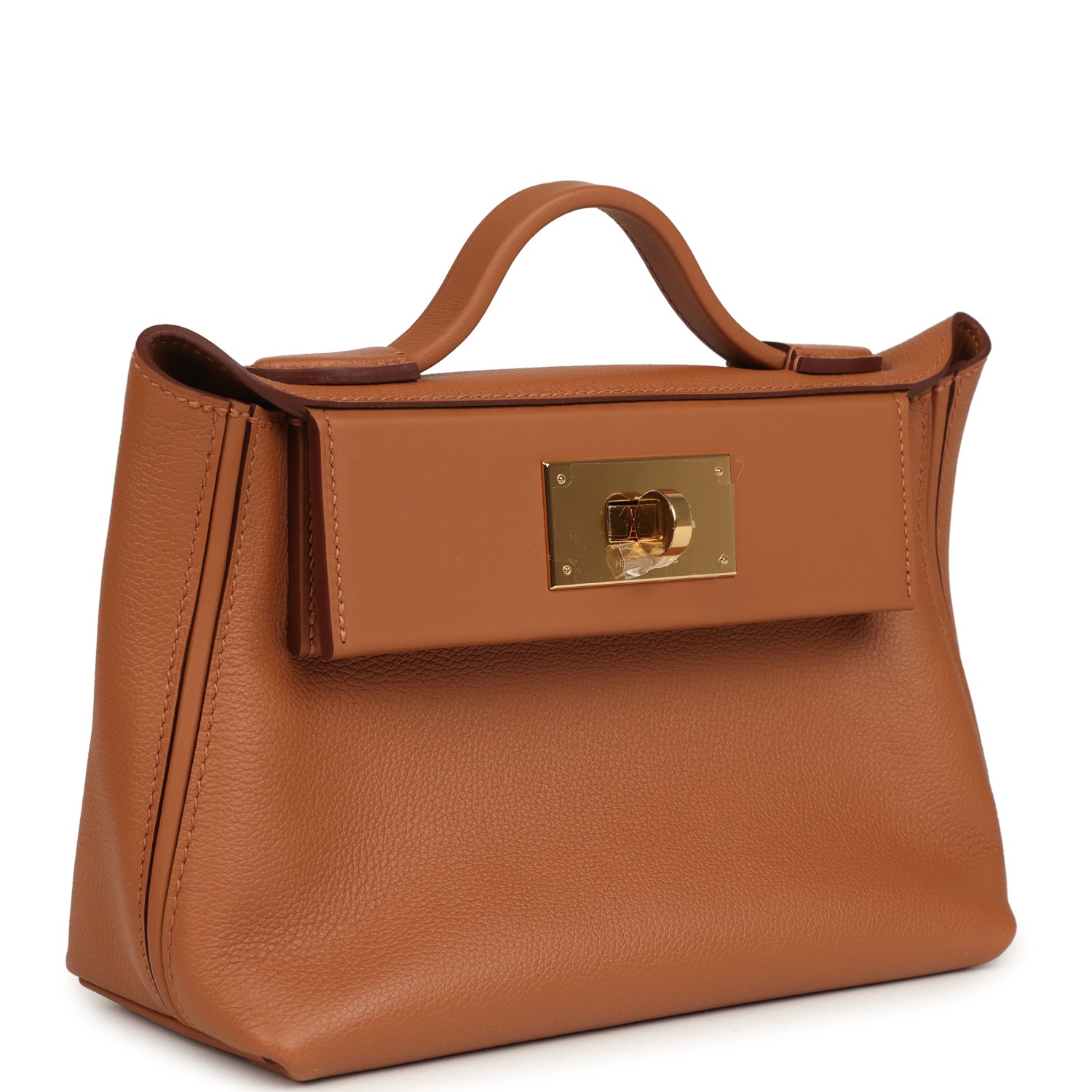 Hermes Mini 24/24 Bag Gold Evercolor and Swift Gold Hardware