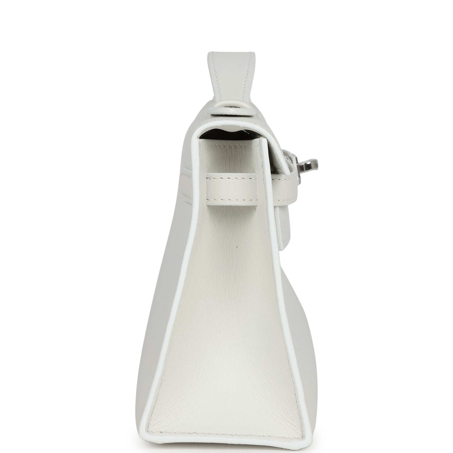Hermes Kelly Pochette White Swift Palladium Hardware