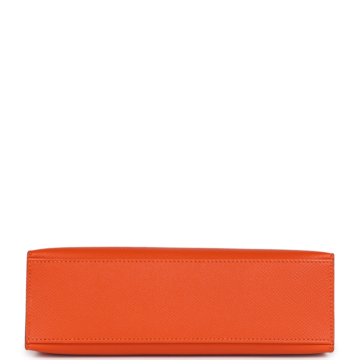 Pre-owned Hermes Kelly Pochette Feu Epsom Palladium Hardware