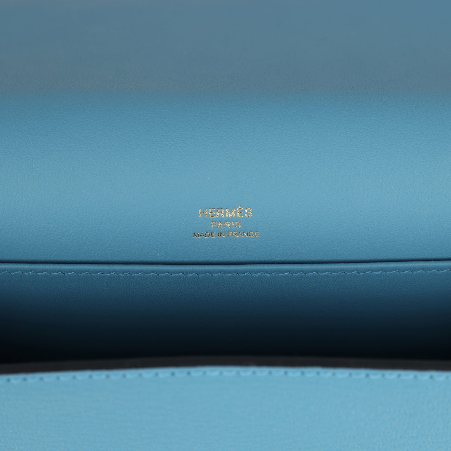 Hermes Geta Blue Jean Chevre Mysore Gold Hardware
