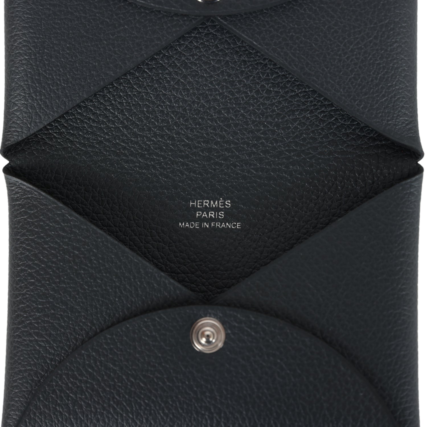 Hermes Calvi Card Holder New Bleu Ocean Evercolor Palladium Hardware