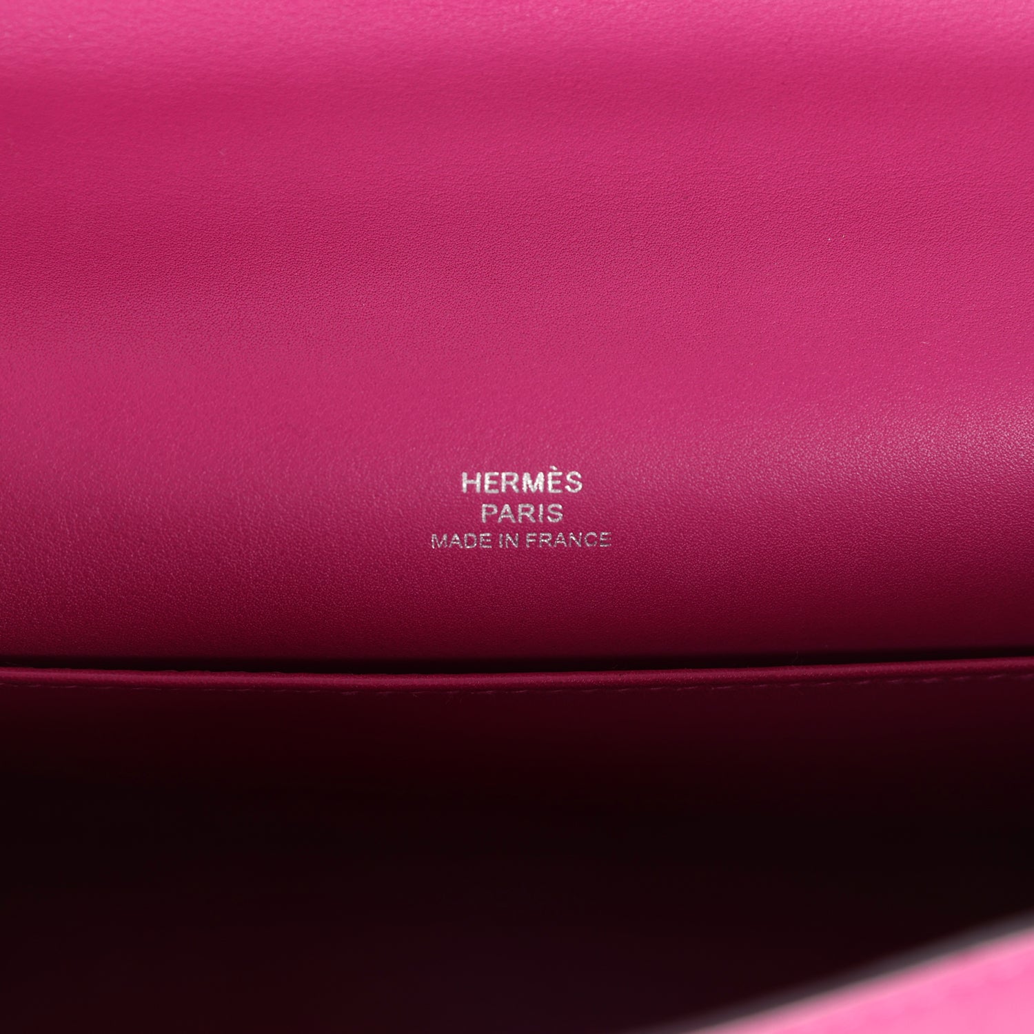 Pre-owned Hermes Kelly Pochette Rose Pourpre Swift Palladium Hardware