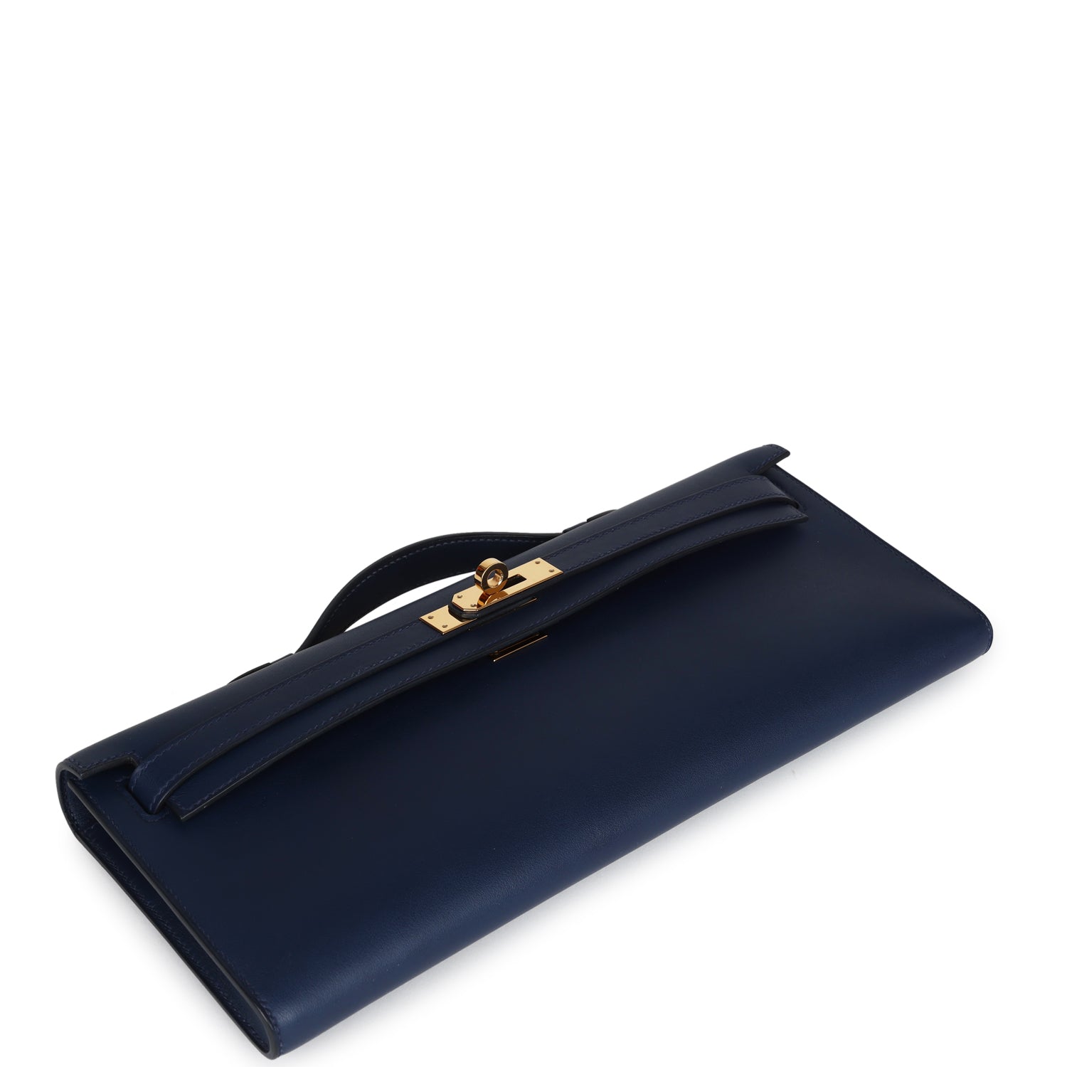 Pre-owned Hermes Kelly Cut Bleu Navy Swift Gold Hardware