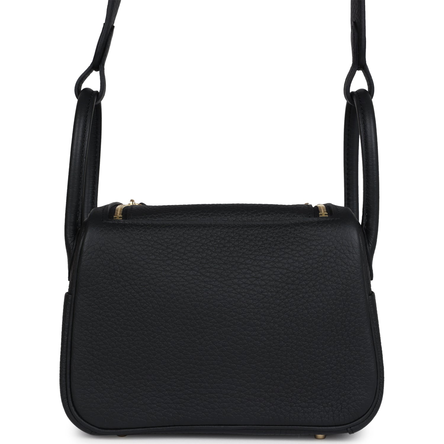 Hermes Mini Lindy II Black Clemence Gold Hardware