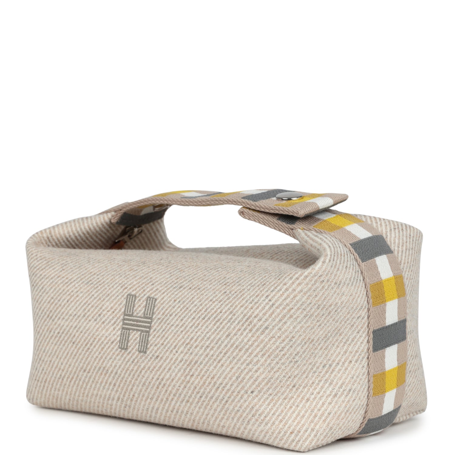 Hermes Bride-A-Brac Au Carre Case PM Seigle Wool Palladium Hardware
