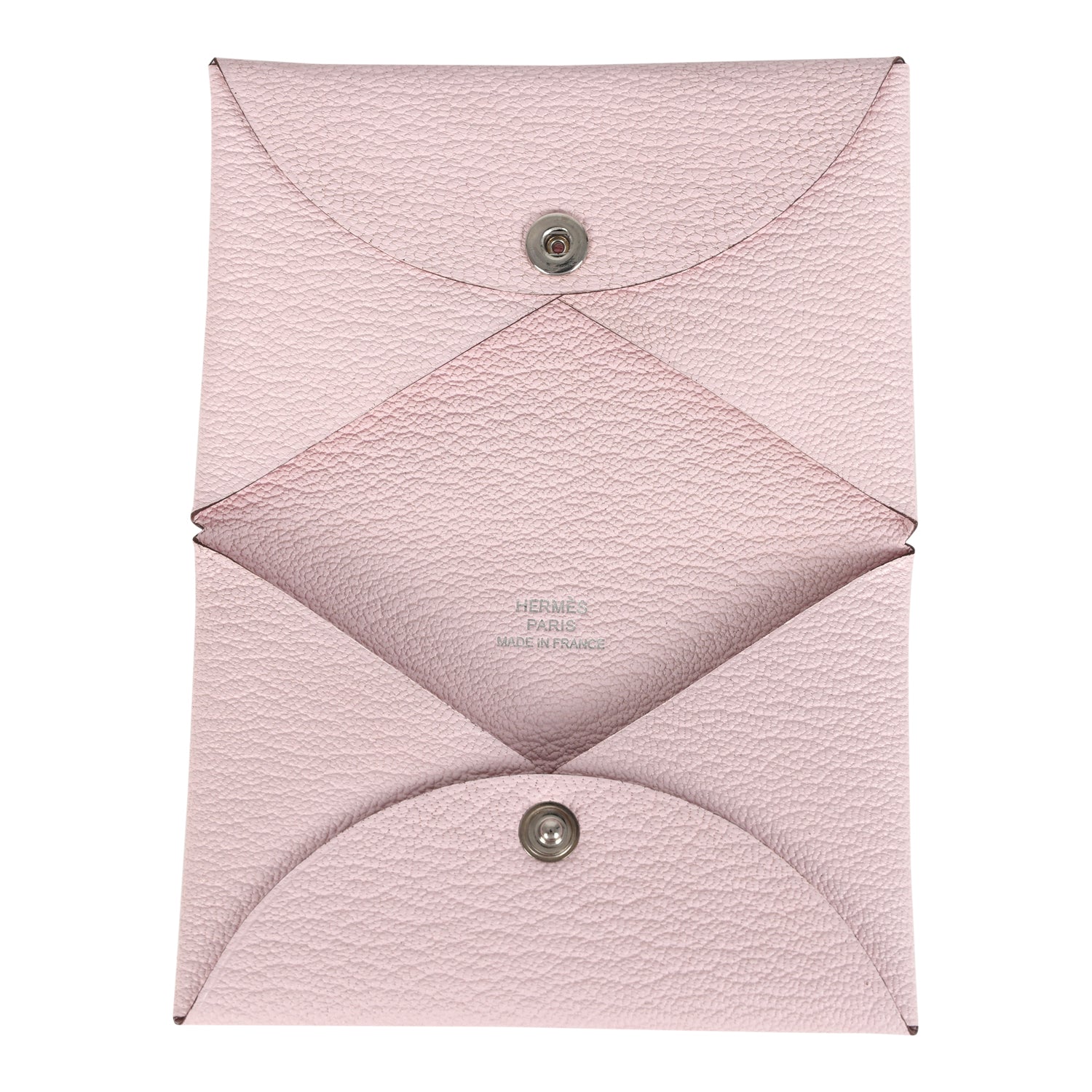 Hermes Calvi Card Holder Rose Darling Chevre Mysore Palladium Hardware