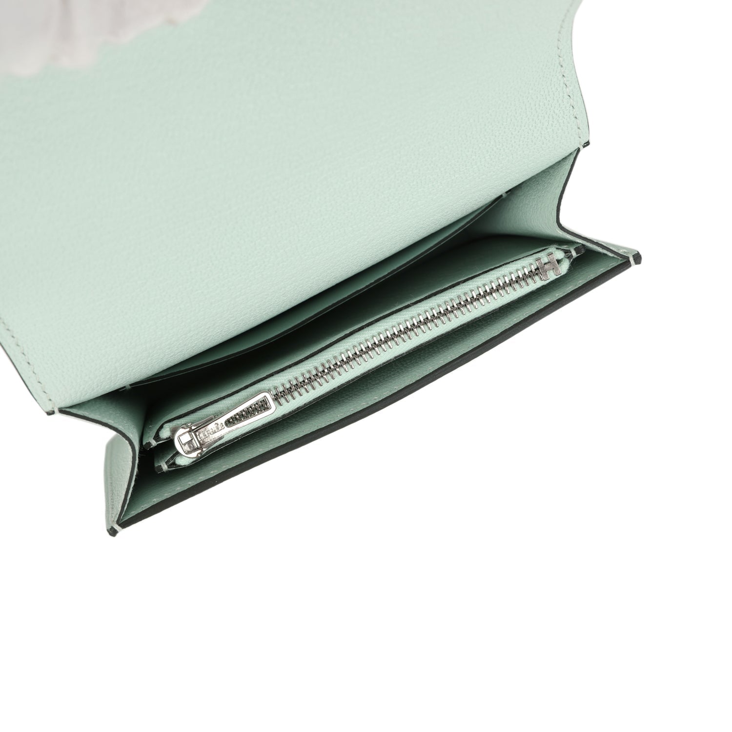 Hermes Roulis Slim Wallet Vert Peppermint Chevre Palladium Hardware