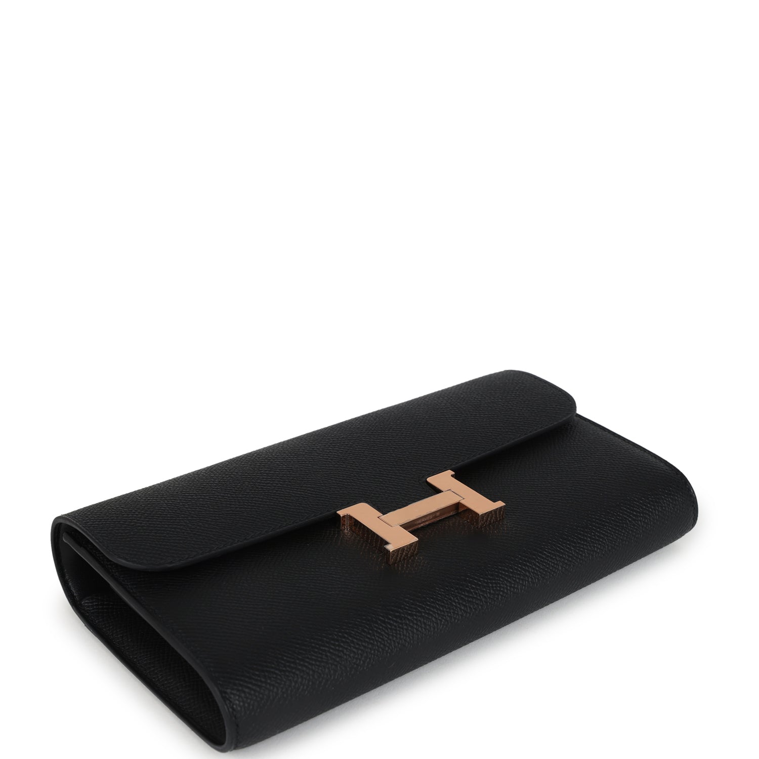 Hermes Constance Wallet To Go Black Epsom Rose Gold Hardware