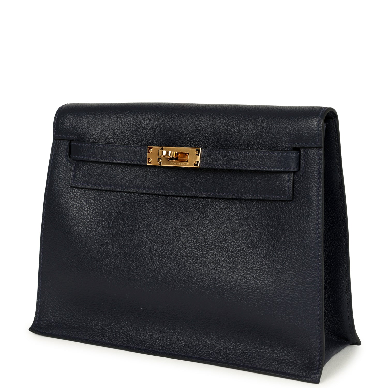 Pre-owned Hermes Kelly Danse Bleu Navy Evercolor Gold Hardware