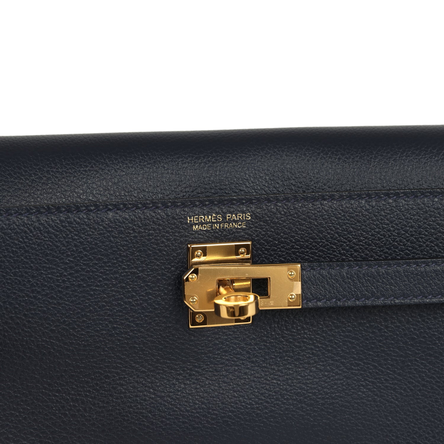 Pre-owned Hermes Kelly Danse Bleu Navy Evercolor Gold Hardware