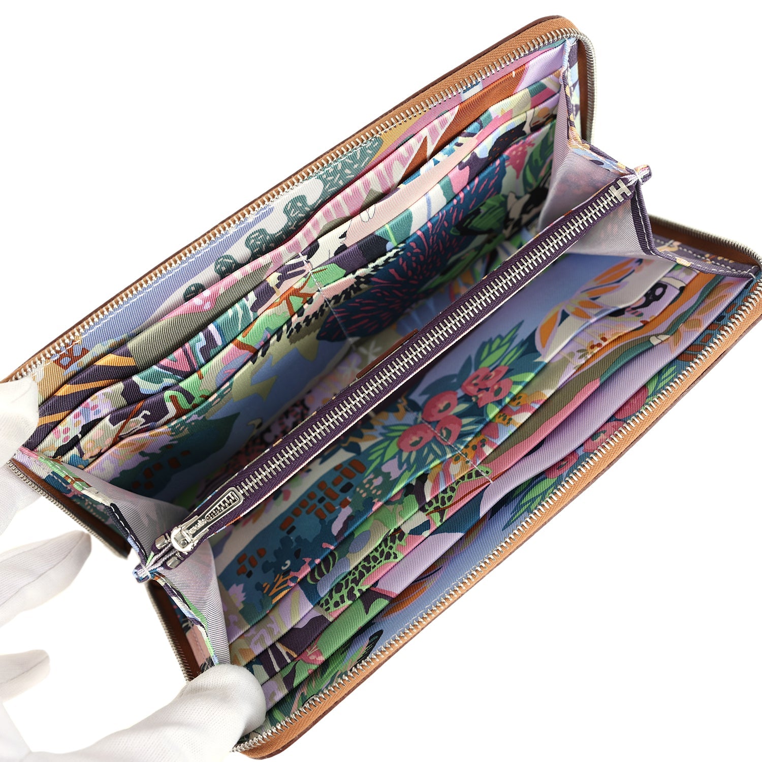 Hermes Silk'In Classique Long Wallet Gold Epsom Palladium Hardware