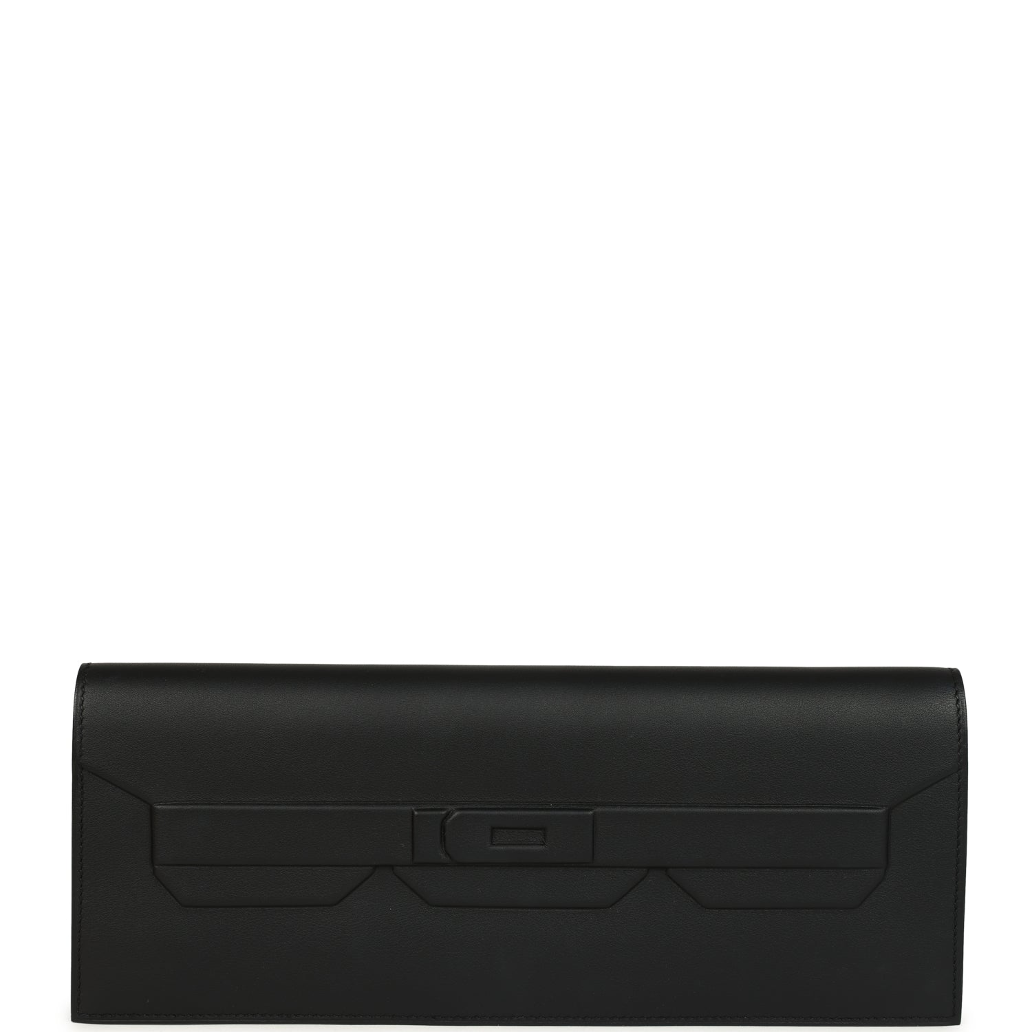 Pre-owned Hermes Shadow Birkin Clutch Cut Black Swift
