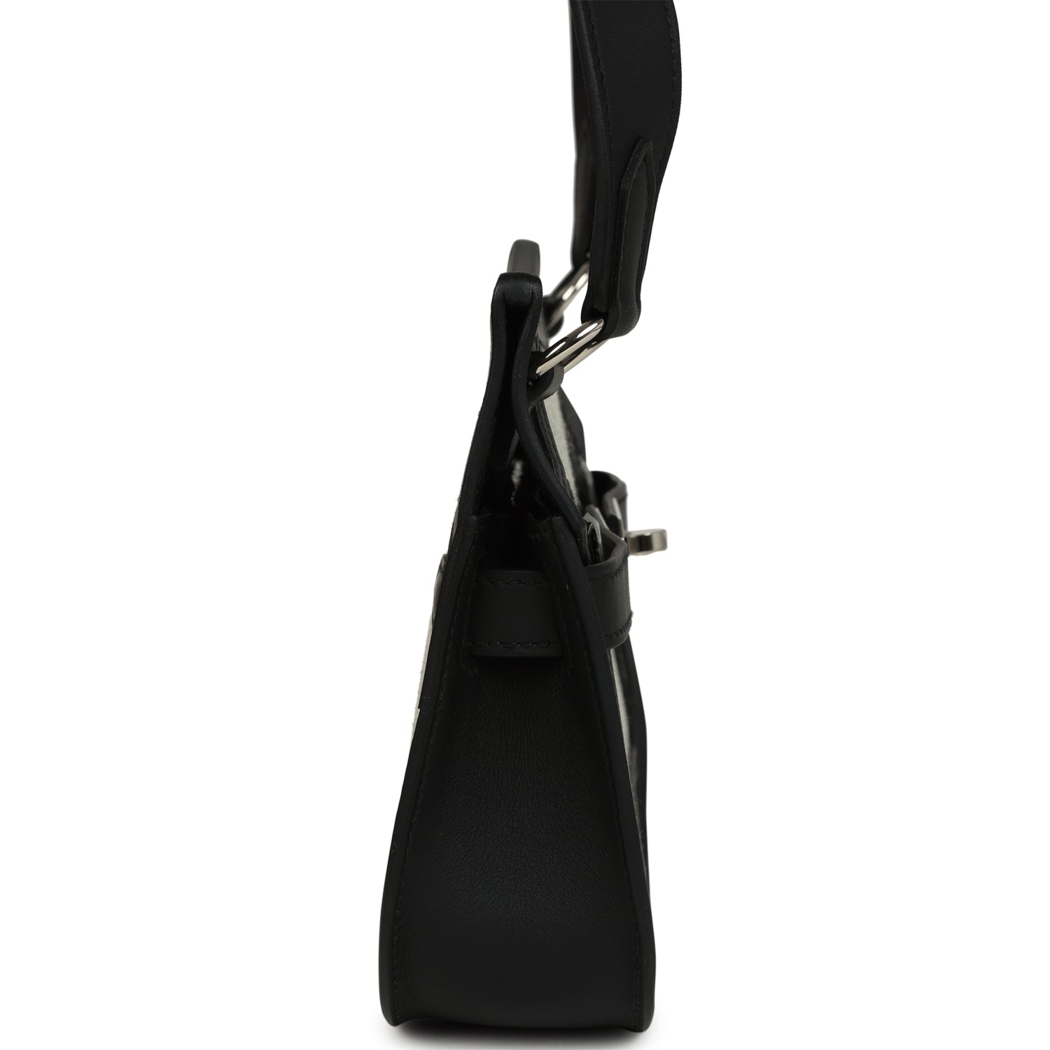 Hermes Mini Jypsiere Black and Ecru Toile H Black Swift Palladium Hardware