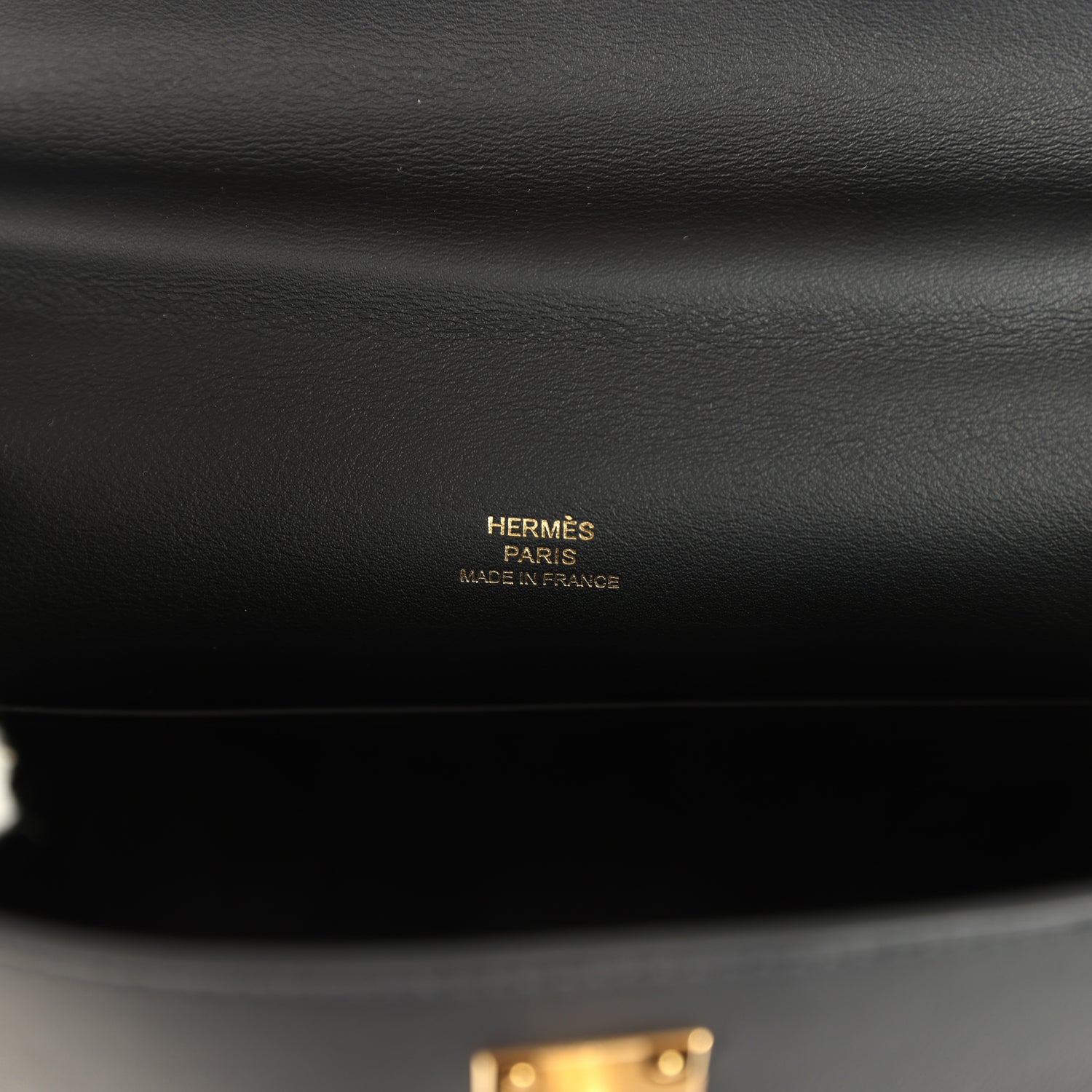 Hermes Kelly Pochette Black Swift Gold Hardware