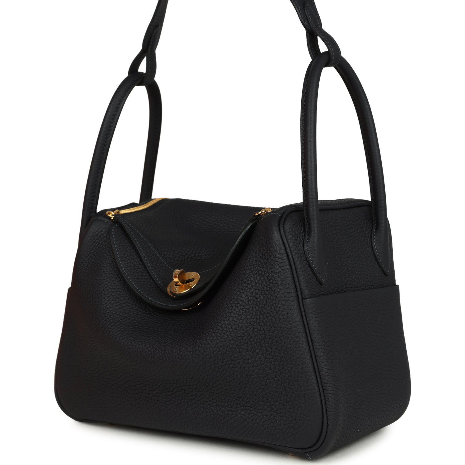 Hermes Lindy 26 Bleu Nuit Clemence Gold Hardware