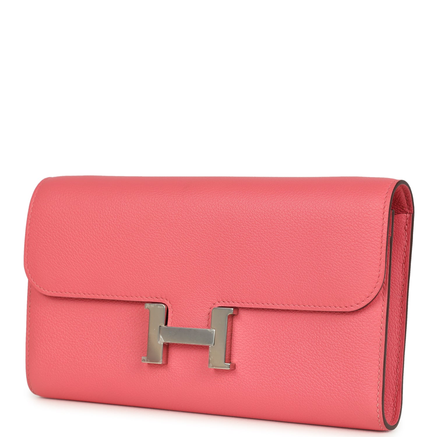Hermes Constance Wallet To Go Rose Azalee Evercolor Palladium Hardware