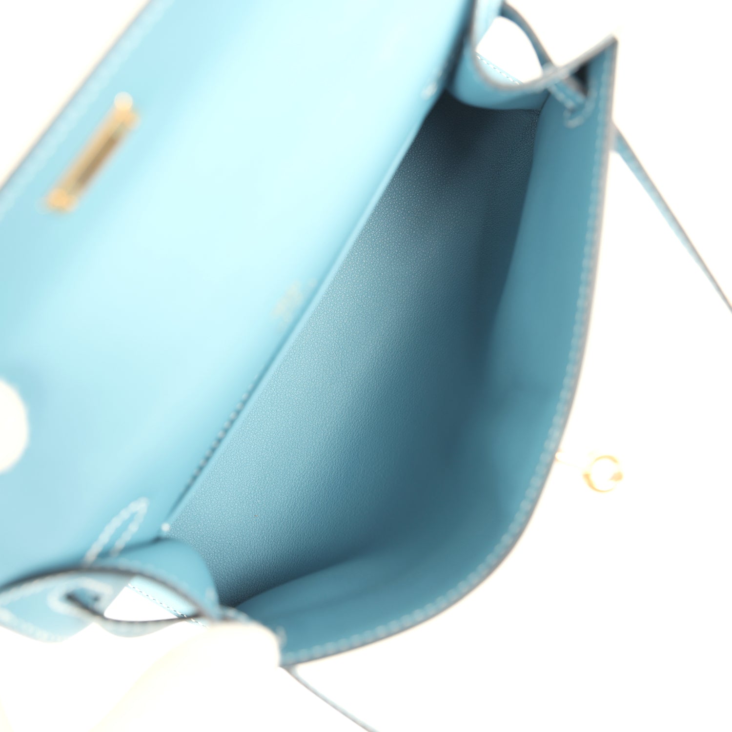 Hermes Kelly Pochette Blue Jean Swift Gold Hardware