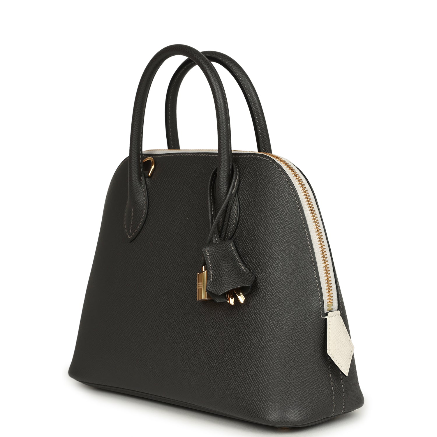 Hermes 1923 Bolide 25 Graphite and Gris Pale Epsom Gold Hardware